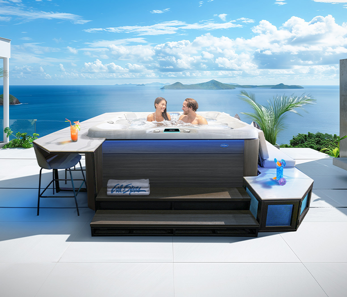 Calspas hot tub being used in a family setting - Novi